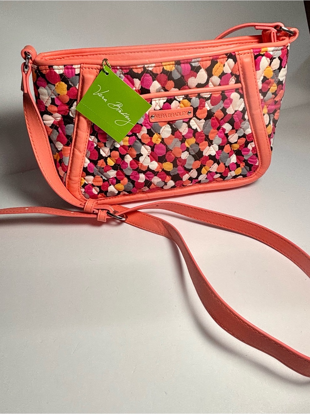 Vera Bradley NWT Trimmed Trapeze Crossbody Pixie Confetti Retired